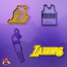 los angeles lakers cookie cutters pack x4 kobe bryant cutter 3d print model - Mito3D