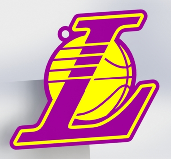 los angeles lakers keychain design losangeleslakers lakerskey ring 3dprinted nba basketball 3d print model - Mito3D