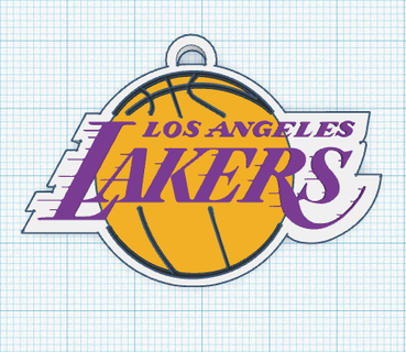 Los melekler Lakers anahtarlık nba Basketbol tasarım anahtar yüzük 3d print model - Mito3D