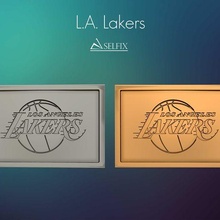 los angeles lakers logo sollievo 3d Stampa modello arte pallacanestro sculture segni loghi 3d print model - Mito3D