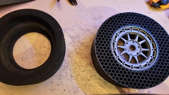 losi sbr 20 - tire foam insert replacement losi sbr super baja rey 20 rc parts tires foam insert  3d print model - Mito3D