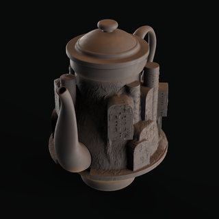 lost city Art teapot sculpture 3dart 3dsculpture 3d print model - Mito3D