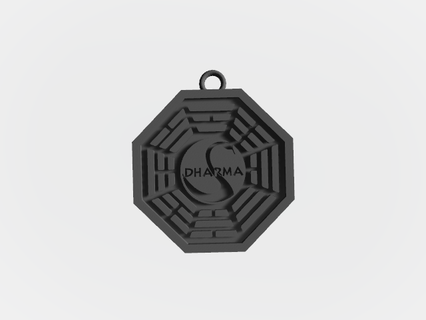 lost dharma initiative keychain pendant swan key rings holder tv show series 3d print model - Mito3D
