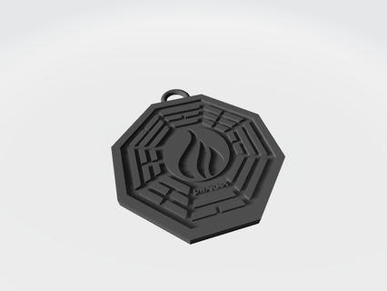lost dharma keychain initiative flame tv series 3d print model - Mito3D