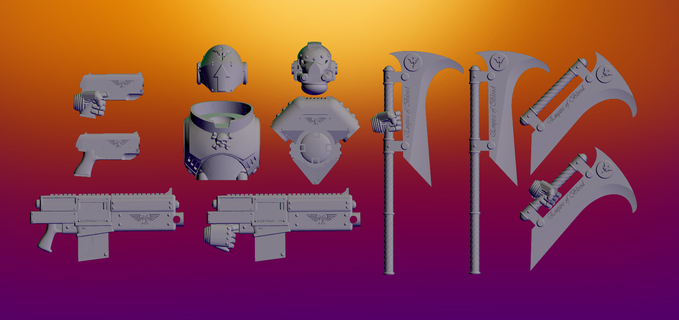 kayıp lejyon zırh Boltgun cıvata tabancası Uzay deniz Warhammer 40k oyuncak oyun Aksesuarlar 3d print model - Mito3D