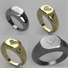 lot 4 rings special valentine's day jewelry ring jewel gift circle seal symbol love heart 3d print model - Mito3D
