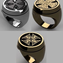 lote anillos malta cruzar joyería joya anillo vikingo regalo circulo céltico trisqueta trisquel símbolo maltés st John's 3d print model - Mito3D