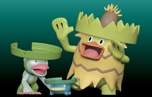 Lotad Schatten spielerisch pok mon Pokemongo pokemonzukan Tasche Monster Zahl pkmn hoenn 3d print model - Mito3D