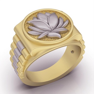 lotos ring silver gold jewelry printable 3d model trend fashion design zbrush 3d print model - Mito3D