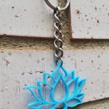 lotto di fiori art fiore loto lotus anello per chiavi 3d print model - Mito3D