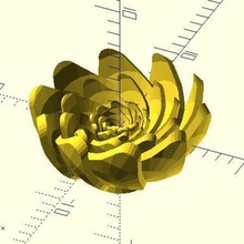 lotus-like flower art lotus math openscad spiral customizer math-art fibonacci golden-ratio golden-spiral 3d print model - Mito3D