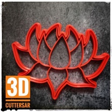 lotus - cookie cutter tool stl fondant cold porcelain 3d print model - Mito3D