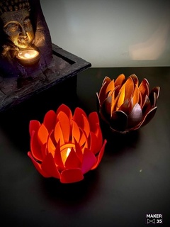 lotus flower 3d Home candleholder xmas christmas gift beautiful print in place no support ender 3 decoration design bestdesign easy candlestick candle led navidad 3d print model - Mito3D