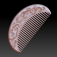 lotus flower comb tool hair oriental china relief bas-relief cnc engraving woodcarving artcam 3d print model - Mito3D