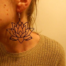lotus flower earrings jewelry earring jewerly 3d print model - Mito3D