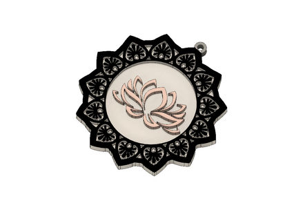 lotus flower keychain namaste meditation mindfulness 3d print model - Mito3D