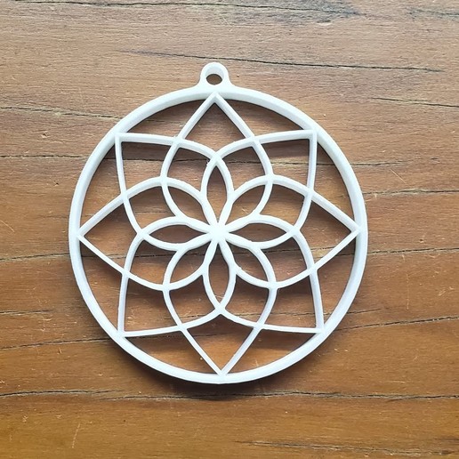 lotus flower mandala-Anhänger tool Weihnachten ornament lotus-Blume mandala Die 3d-Drucker 3D print model - Mito3D