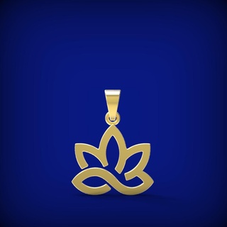 lotus flower pendant jeweller gold silver lotos flowers 3d print model - Mito3D