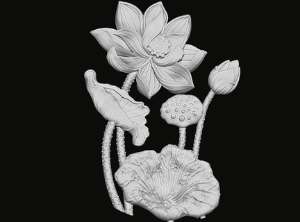 lotus çiçek kolye 3d Yazdır model Sanat Yaprak kabartmalar madeni para hayvan heykel madalyon takı Rahatlama bas oymak kaplan köpek 3d print model - Mito3D