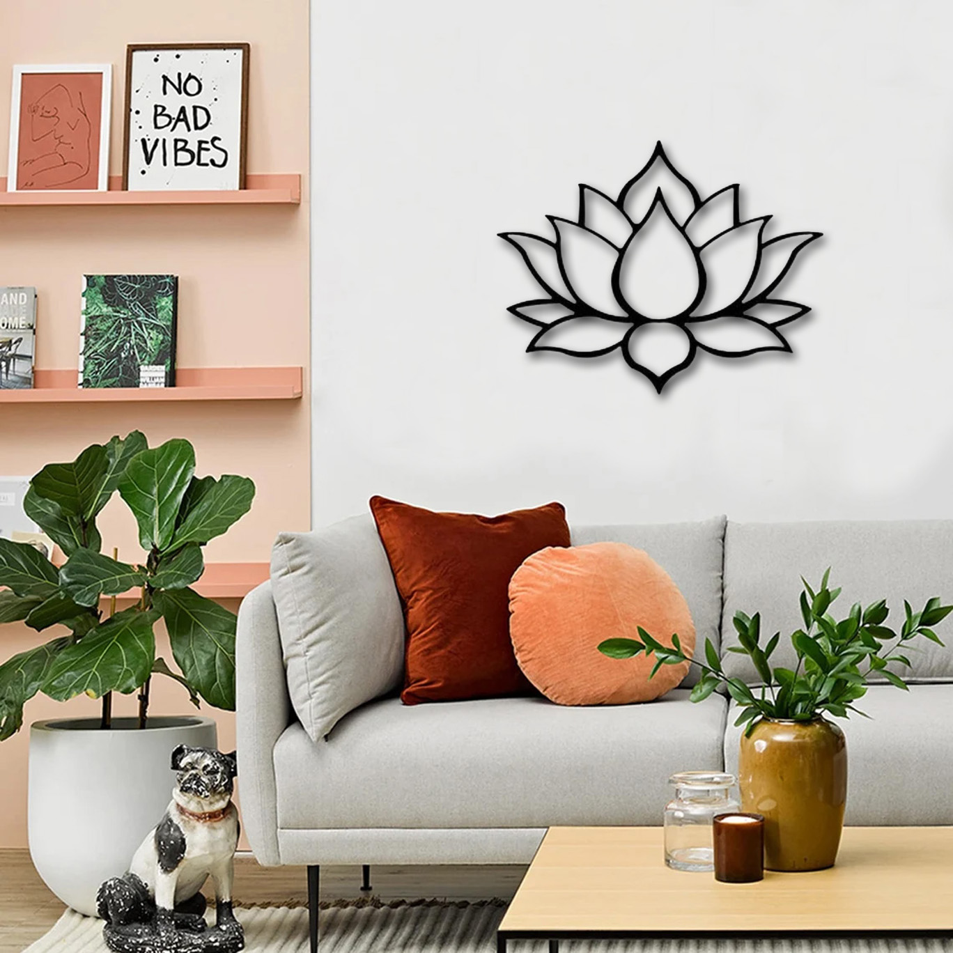 lotus flower slim - wall art zen simple 3D print model - Mito3D