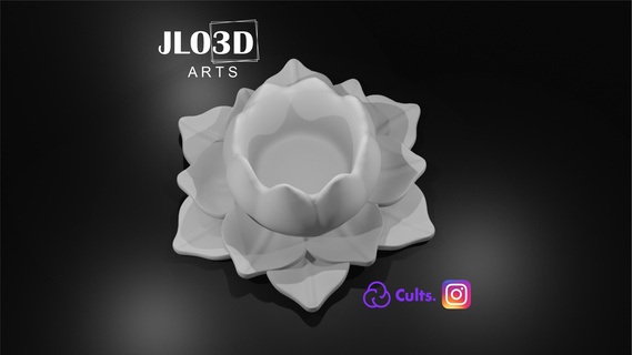 lotus flower vase art sculpt homedecor kitchen vases 3d print model - Mito3D