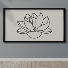 lotus flower wall decor yoga peace art line decoration drawing sculpture 2d 3d print model - Mito3D