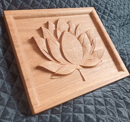 lotus flower wall painting stl home wood cnc 3d print model - Mito3D