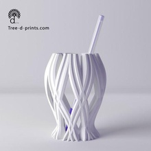 lotus pen vase desktop stand tree-d-prints pencil design intertwined industrial art office desk stationary decorative abstract 3d print model - Mito3D
