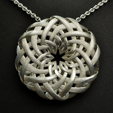 lotus pendentif bijoux charmes mandala gengis de la fleur en arabe tissé 3D print model - Mito3D