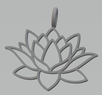 loto colgante pendiente flores loto 3d print model - Mito3D