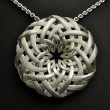 lotus pendant jewelry pendentif charms mandala genghis flower arabic woven 3d print model - Mito3D
