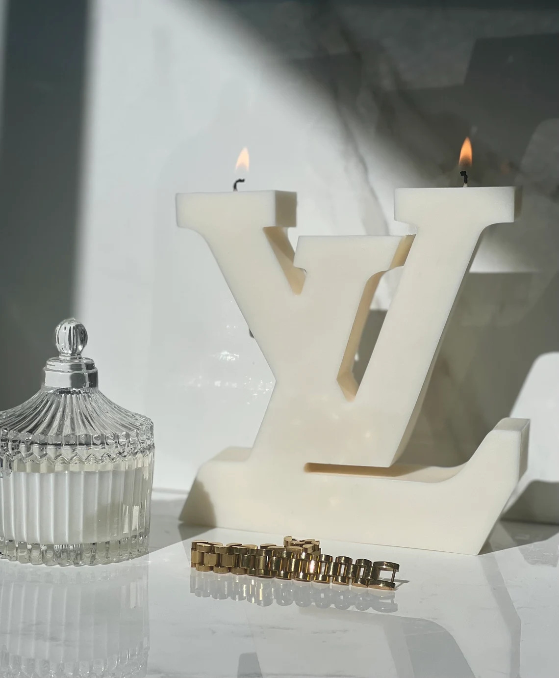 louis vuitton candle Home art mold xmas silicone christmas tree 3D print model - Mito3D