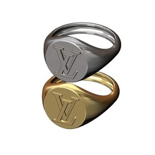 Louis Vuitton Logo Replik Signet Ring 3d drucken Modell Schmuck druckbar Gold Silber Joaillier Sterling Luxus Siegelring Menring 3d print model - Mito3D