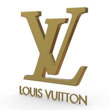 louis vuitton moda boutique brand abbigliamento il design modello shop store carattere emblema logo stile modelli simbolo di lusso accessori elegante tendenza logotipe logotipo stampa stampabile 3d print model - Mito3D