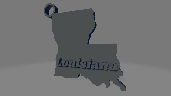 Louisiane porte clés Etats Unis Amérique uni États Etat souvenir américain Nouveau orléans bâton rouge Shreveport 3d print model - Mito3D