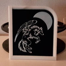 loup ail alas del lobo art 2dart Arte en 2d arte de la pared fantasía pintura alado 3d print model - Mito3D
