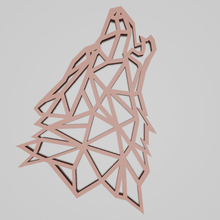 loup low poly design wolf art pendant necklace key ring keychain decoration wireframe 3d print model - Mito3D