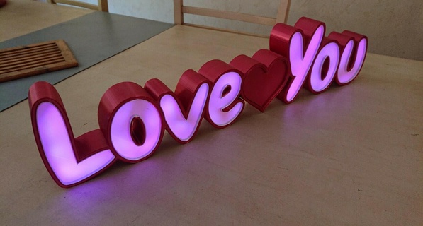 love-you lamp illuminated sign art 3d print model - Mito3D