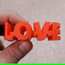 love art heart valentine text flip valentines 3d print model - Mito3D