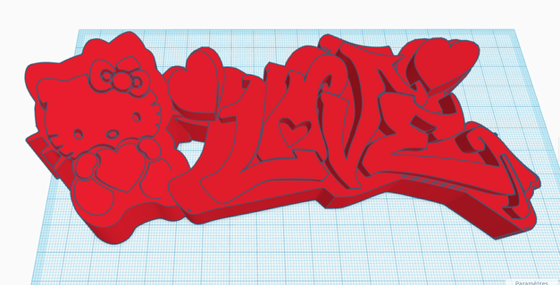 Aşk iyi kült anahtar Liman Ludo l c graf duvar yazısı etiket 3d print model - Mito3D