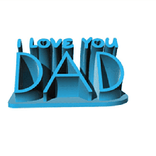 love - dad desk plate 3d print model - Mito3D
