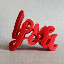 love - heart valentine's day gift text flip ambigram babe baby loved darling valentine valentines 3d print model - Mito3D