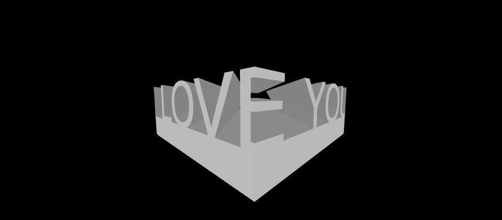 love - heart word art heart love  3d print model - Mito3D