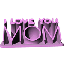 love - mom desk plate 3d print model - Mito3D