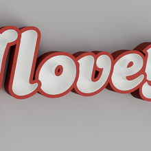 love - valentines day led letters art wled rgb word letter 3d print model - Mito3D