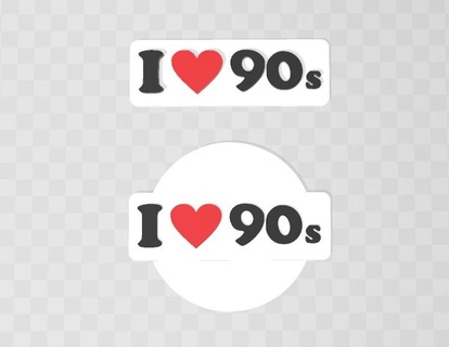 love 90s logo 90's nineties 3d print model - Mito3D