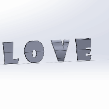 love ambigramme valentine's day saint valentines iloveu iknow 3d print model - Mito3D