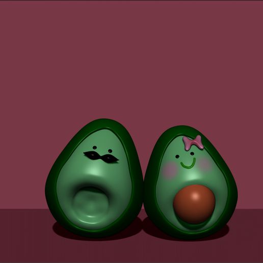 love avocado couple 3D print model - Mito3D