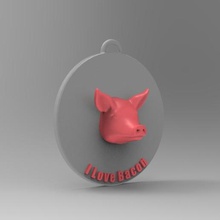love bacon keychain gadget key 3d print model - Mito3D
