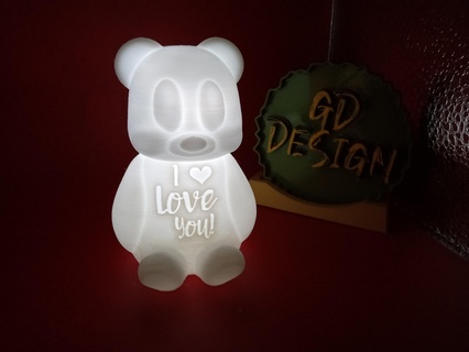 love bear tealight Home i you valentines day reading light party nightlight office kids room art decor man cave she shed 3d print model - Mito3D